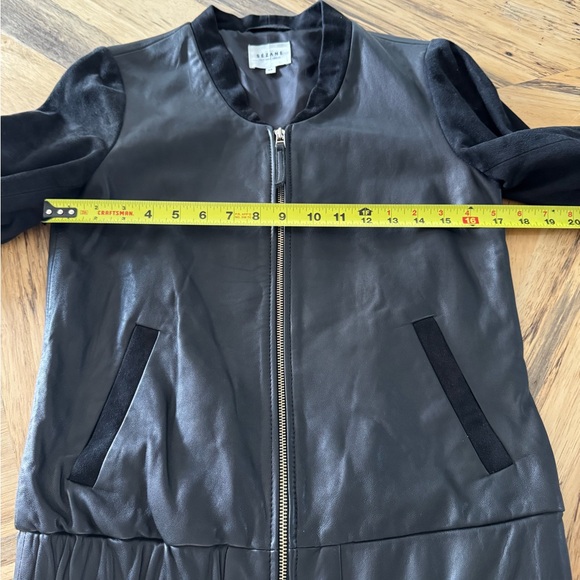 Sezane Black Leather Suede Jacket - Picture 7 of 10